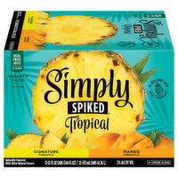 Simply Spiked Beer, Tropical, Signature Pineapple/Mango Pineapple, Variety Pack, 12 Each