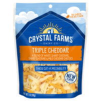 Crystal Farms Cheese, Triple Cheddar, Thick Cut, 7 Ounce