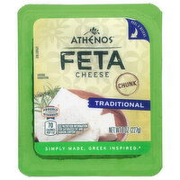 Athenos Cheese, Feta, Traditional, Chunk, 8 Ounce