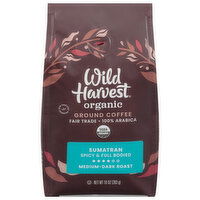 Wild Harvest Coffee, 100% Arabica, Ground, Medium Roast, Organic, Sumatran, 10 Ounce