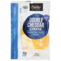 Essential Everyday Cheese, Double Cheddar, Sliced, 10 Each