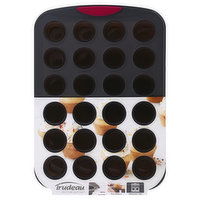 Trudeau Muffin Pan, Metal, Silicone, 24 Count, 1 Each