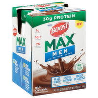 Boost Max Nutritional Shake, Rich Chocolate, Men, 4 Each