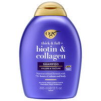 Ogx Shampoo, Thick & Full +, Biotin & Collagen, 13 Fluid ounce