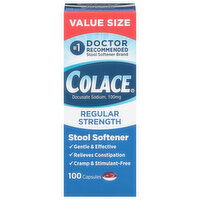 Colace Stool Softener, Regular Strength, Value Size, 100 Each