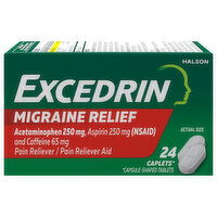 Excedrin Migraine Relief, Caplets, 24 Each