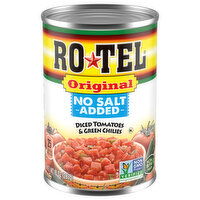 Ro-Tel Diced Tomatoes & Green Chilies, No Salt Added, Original, 10 Ounce
