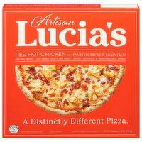 Lucia's Pizza, Red Hot Chicken, Pan Style Brewery Grain Crust, Artisan, 23.75 Ounce