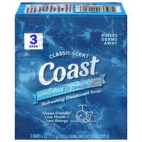 Coast Original Eye Opener Soap, Deodorant, Refreshing, Classic Scent, 3 Each