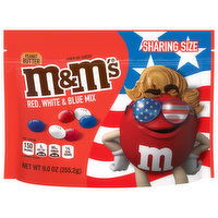 M&M's Chocolate Candies, Red, White & Blue Mix, Peanut Butter, Sharing Size, 9 Ounce