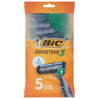 BiC Senstive 3 Razors, 3 Blades, Pivot Head, 5 Each