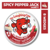 The Laughing Cow Creamy Spicy Pepper Jack Spreadable Cheese Wedges, 8 Each