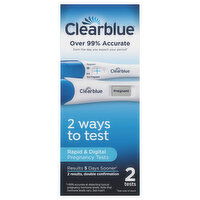 Clearblue Pregnancy Tests, Rapid & Digital, 2 Each