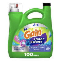 Gain Odor Defense Liquid Laundry Detergent, Super Fresh Blast Scent, 100 loads, 144 Fluid ounce