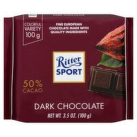 Ritter Sport Dark Chocolate, 50% Cacao, 3.5 Ounce