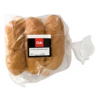 Cub Bakery White Brat Buns, 6 Each