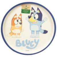 Zak! Planeterra Bamboo Plate, Melamine, Bluey, 8 Inch, 1 Each