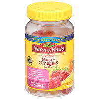 Nature Made Multi + Omega-3, for Her, Gummies, Strawberry, Lemon & Orange, 80 Each