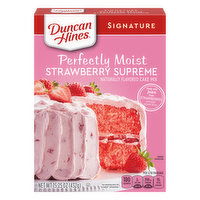 Duncan Hines Signature Cake Mix, Strawberry Supreme, Perfectly Moist, 15.25 Ounce