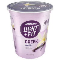 Dannon Light + Fit Fat Free Greek Vanilla Yogurt, 32 Ounce