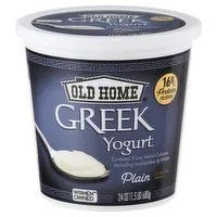 Old Home Yogurt, Greek, Plain, 24 Ounce