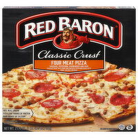 Red Baron Pizza, Classic Crust, Four Meat, 21.95 Ounce