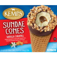 Kemps Vanilla Caramel Ice Cream Cones, 4 Each