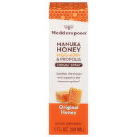 Wedderspoon Throat Spray, Manuka Honey, Original Honey, 1 Fluid ounce