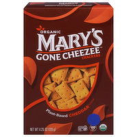 Mary's Gone Cheezee Crackers, Cheddar Flavor, Plant-Based, 4.25 Ounce