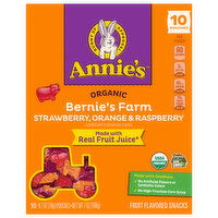 Annie's Organic Bernie's Farm Strawberry, Orange & Raspberry Fruit Flavored Snacks, 10 Each