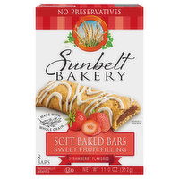 Sunbelt Bakery Soft Baked Bars, Strawberry Flavored, 8 Each