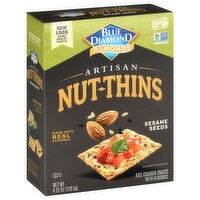 Blue Diamond Almonds Nut-Thins Rice Crackers Snacks, Sesame Seeds, 4.25 Ounce