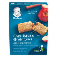 Gerber Grain Bars, Apple Cinnamon, Soft Baked, Toddler, 12+ Months, 8 Each