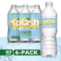 SPLASH Refresher Splash Blast Lemon Flavored Water Bottle 16.9 oz, 6 Count, 16.9 Ounce