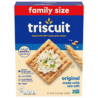 TRISCUIT Original Whole Grain Wheat Crackers, Family Size, 12.5 Ounce