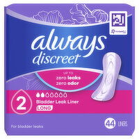 Always Discreet Incontinence Panty Liners, 2, Very Light, 44 Each