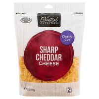 Essential Everyday Cheese, Sharp Cheddar, Classic Cut, 8 Ounce