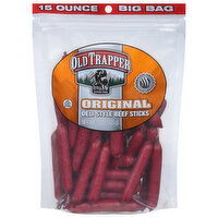 Old Trapper Beef Sticks, Deli Style, Original, 15 Ounce