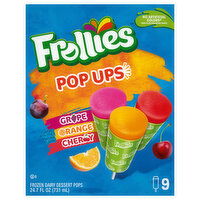 Frollies Frozen Dairy Dessert Pops, Grape/Orange/Cherry, 9 Each