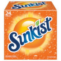 Sunkist Soda, Orange, 24 Pack, 24 Each
