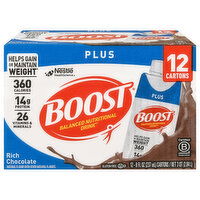 Boost Plus Balanced Rich Chocolate Nutritional Drink, 12 Each