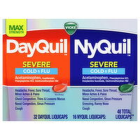 Vicks DayQuil NyQuil Cold & Flu, Severe, Max Strength, LiquiCaps, 48 Each