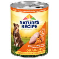Nature's Recipe Grain Free Pate Adult Chicken, Sweet Potato & Pumpkin Recipe Dog Food, 13 Ounce