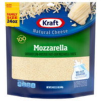 Kraft Shredded Cheese, Mozzarella, Family Size, 24 Ounce