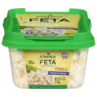 Athenos Cheese, Feta, Traditional, Crumbled, 6 Ounce