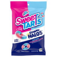 Sweetarts Gummy Halos Blue Punch, Strawberries & Cream Candy, 6 Ounce