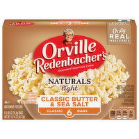 Orville Redenbacher's Naturals Light Classic Butter & Sea Salt Popcorn, 6 Each