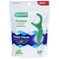 GUM Twisted Mint Floss Picks, Intense Mint, 90 Each