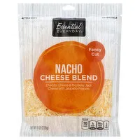 Essential Everyday Cheese, Cheese Blend, Nacho, Fancy Cut, 8 Ounce