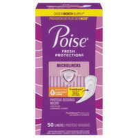 Poise Fresh Protection Microliners, Lightest, Long, 50 Each
